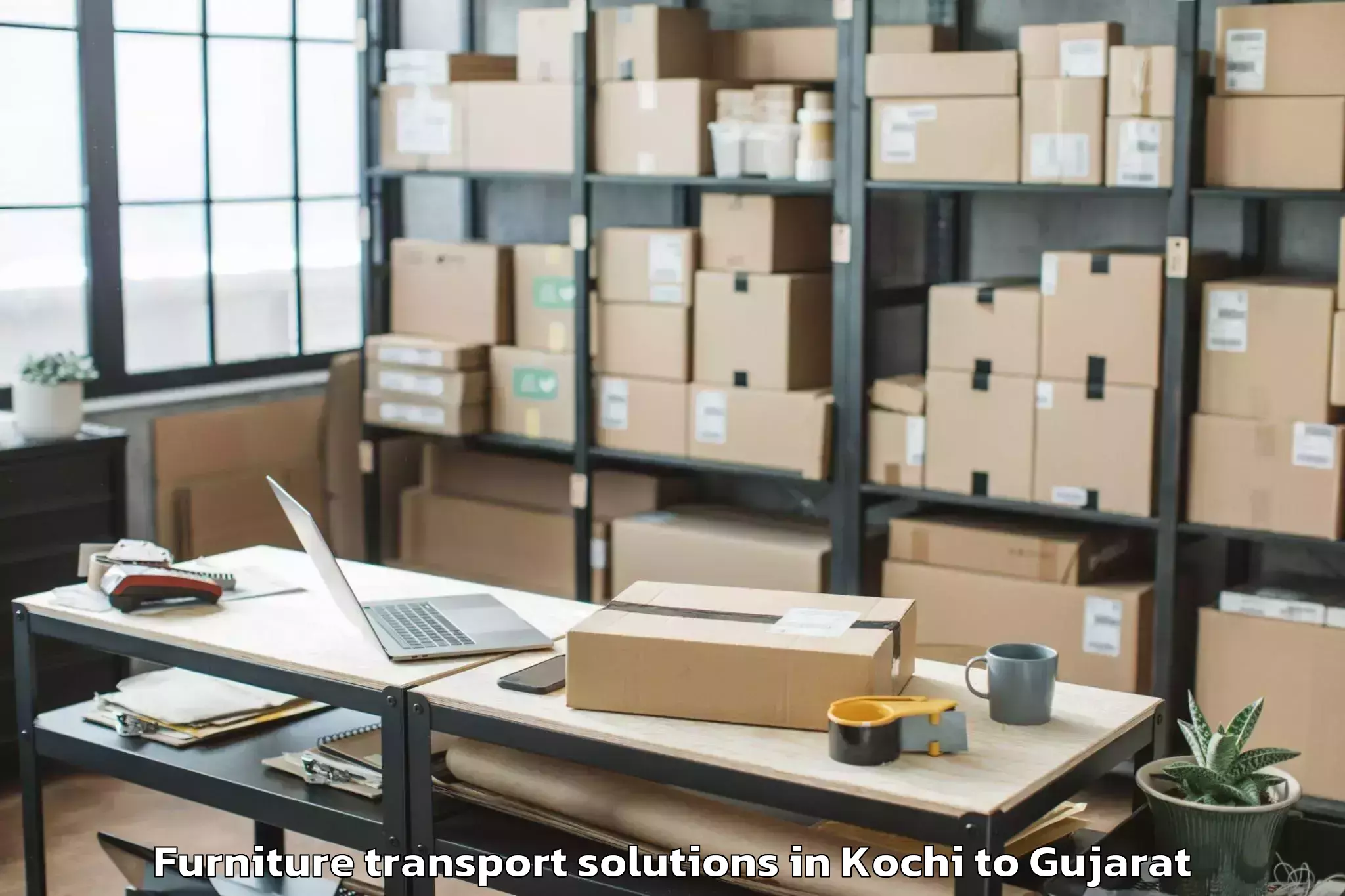 Top Kochi to Vaghodia Furniture Transport Solutions Available